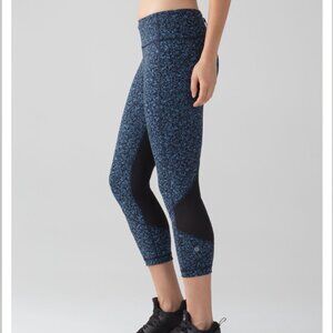 Lululemon Pace Rival Crop (22") Leggings Daisy Dust Illuminight Black